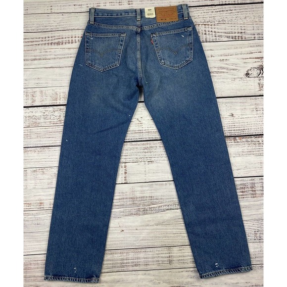 NWT Levi's Premium Mens 38x30 501 93 Straight Paint Splatter Jeans Big E Vtg - Picture 8 of 9